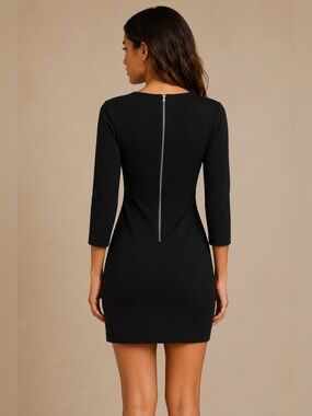 NEW! Black Zip Back Mini Dress – Size L